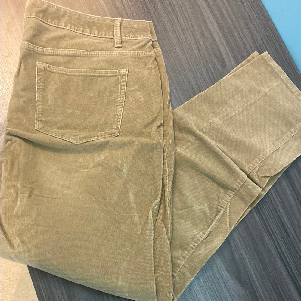 Sonoma Life Style Tan Corduroy Straight Leg Pants Size 14